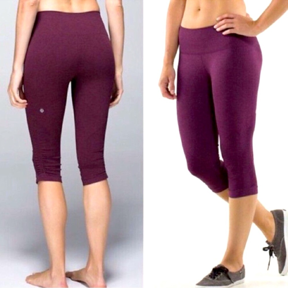 LULULEMON Cropped Leggings size 6 maroon